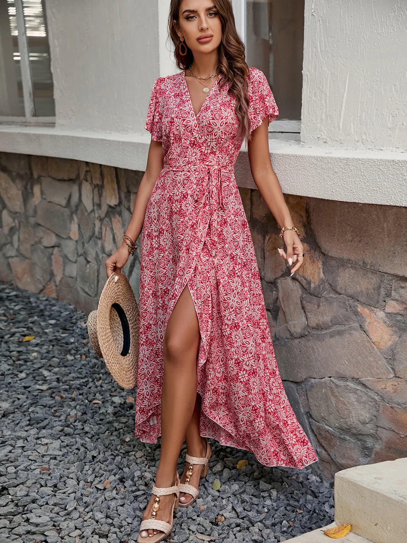 Ditsy Floral Midi Dress Holiday Daily Beach